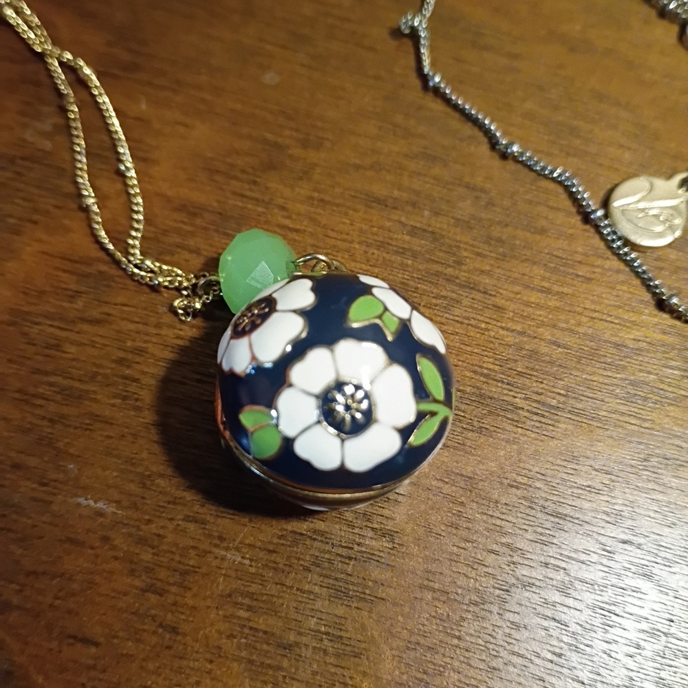 Vera Bradley Navy Floral Pendant Necklace